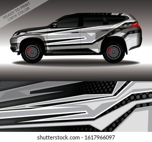 Car wrap decal design vector, custom livery race rally car vehicle sticker and tinting.