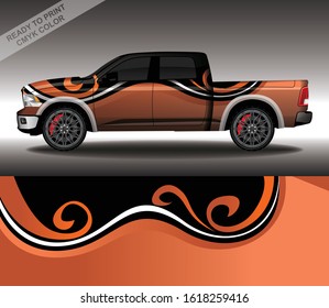 Car wrap decal design vector, custom livery race rally car vehicle sticker and tinting.