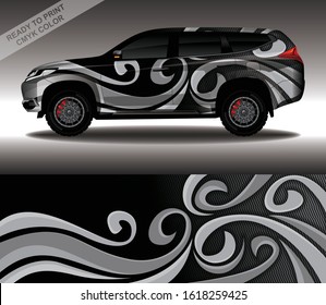 Car wrap decal design vector, custom livery race rally car vehicle sticker and tinting.