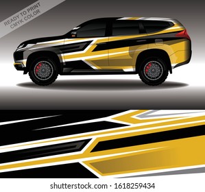 Car wrap decal design vector, custom livery race rally car vehicle sticker and tinting.