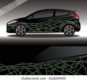 Car wrap decal design vector, custom livery race rally car vehicle sticker and tinting.