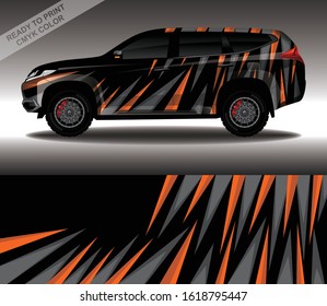 Car wrap decal design vector, custom livery race rally car vehicle sticker and tinting.