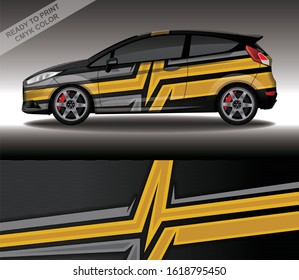 Car wrap decal design vector, custom livery race rally car vehicle sticker and tinting.