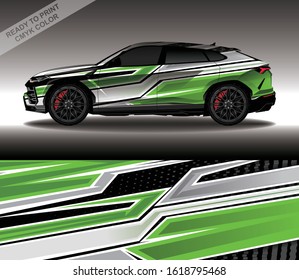 Car wrap decal design vector, custom livery race rally car vehicle sticker and tinting.