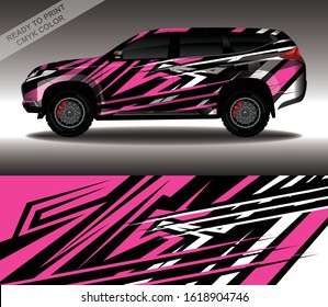 Car wrap decal design vector, custom livery race rally car vehicle sticker and tinting.