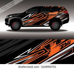 Car wrap decal design vector, custom livery race rally car vehicle sticker and tinting.