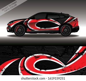 Car wrap decal design vector, custom livery race rally car vehicle sticker and tinting.