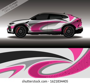 Car wrap decal design vector, custom livery race rally car vehicle sticker and tinting.