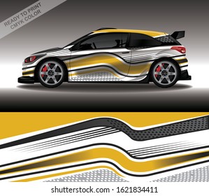 Car wrap decal design vector, custom livery race rally car vehicle sticker and tinting.