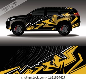 Car wrap decal design vector, custom livery race rally car vehicle sticker and tinting.