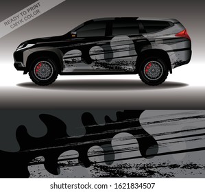 Car wrap decal design vector, custom livery race rally car vehicle sticker and tinting.