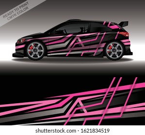 Car wrap decal design vector, custom livery race rally car vehicle sticker and tinting.