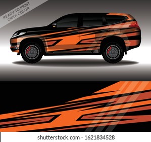 Car wrap decal design vector, custom livery race rally car vehicle sticker and tinting.