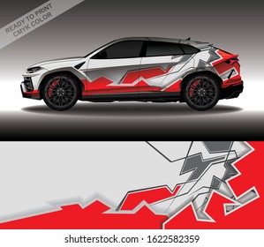 Car wrap decal design vector, custom livery race rally car vehicle sticker and tinting.