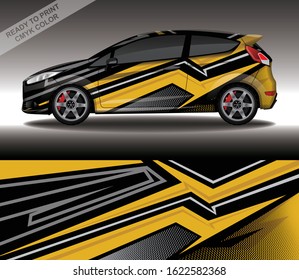 Car wrap decal design vector, custom livery race rally car vehicle sticker and tinting.