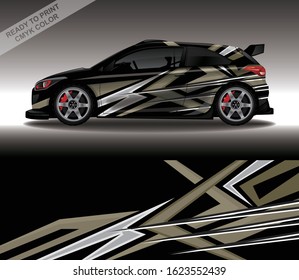 Car wrap decal design vector, custom livery race rally car vehicle sticker and tinting.