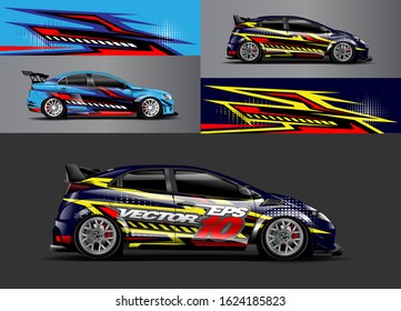 Car wrap decal design vector, custom livery car vinyl sticker