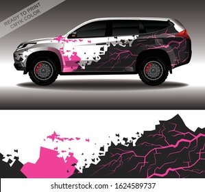 Car wrap decal design vector, custom livery race rally car vehicle sticker and tinting.