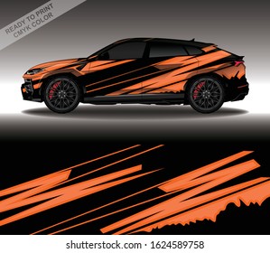 Car wrap decal design vector, custom livery race rally car vehicle sticker and tinting.