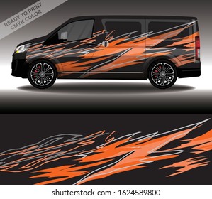 Car wrap decal design vector, custom livery race rally car vehicle sticker and tinting.