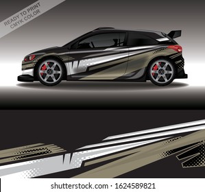 Car wrap decal design vector, custom livery race rally car vehicle sticker and tinting.