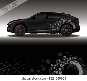 Car wrap decal design vector, custom livery race rally car vehicle sticker and tinting.