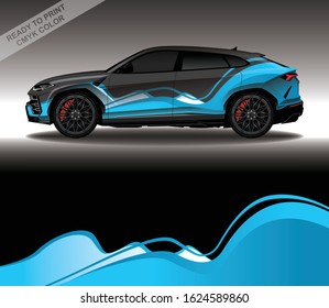 Car wrap decal design vector, custom livery race rally car vehicle sticker and tinting.