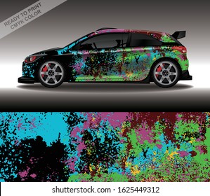 Car wrap decal design vector, custom livery race rally car vehicle sticker and tinting.