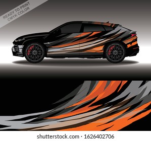 Car wrap decal design vector, custom livery race rally car vehicle sticker and tinting.