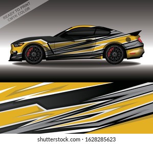 Car wrap decal design vector, custom livery race rally car vehicle sticker and tinting.