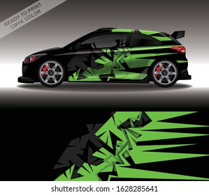 Car wrap decal design vector, custom livery race rally car vehicle sticker and tinting.