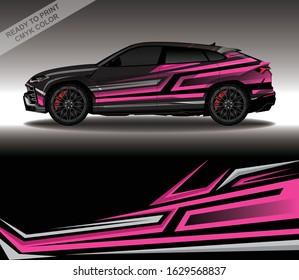 Car wrap decal design vector, custom livery race rally car vehicle sticker and tinting.