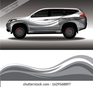 Car wrap decal design vector, custom livery race rally car vehicle sticker and tinting.