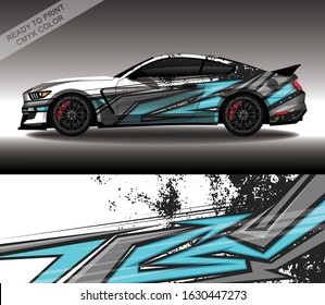 Car wrap decal design vector, custom livery race rally car vehicle sticker and tinting.