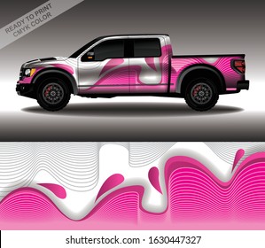 Car wrap decal design vector, custom livery race rally car vehicle sticker and tinting.