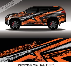 Car wrap decal design vector, custom livery race rally car vehicle sticker and tinting.