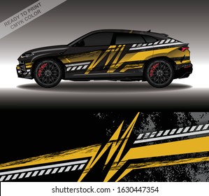 Car wrap decal design vector, custom livery race rally car vehicle sticker and tinting.