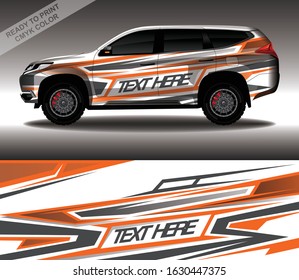 Car wrap decal design vector, custom livery race rally car vehicle sticker and tinting.