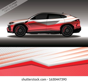 Car wrap decal design vector, custom livery race rally car vehicle sticker and tinting.