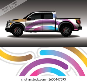 Car wrap decal design vector, custom livery race rally car vehicle sticker and tinting.