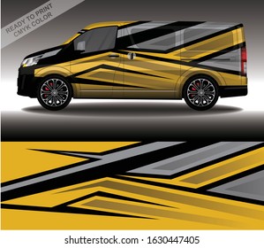 Car wrap decal design vector, custom livery race rally car vehicle sticker and tinting.