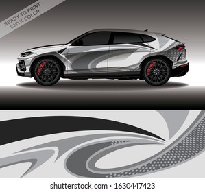 Car wrap decal design vector, custom livery race rally car vehicle sticker and tinting.