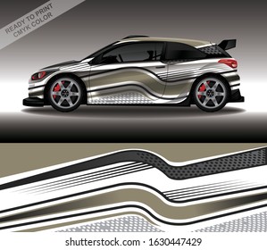 Car wrap decal design vector, custom livery race rally car vehicle sticker and tinting.