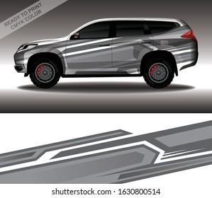 Car wrap decal design vector, custom livery race rally car vehicle sticker and tinting.