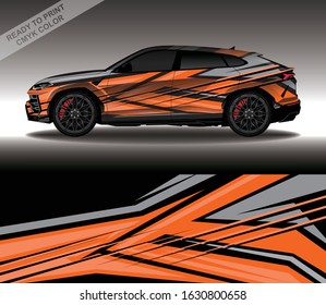 Car wrap decal design vector, custom livery race rally car vehicle sticker and tinting.