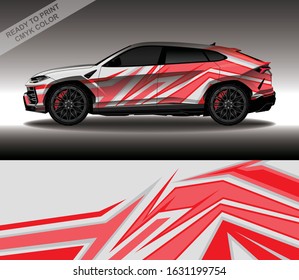 Car wrap decal design vector, custom livery race rally car vehicle sticker and tinting.