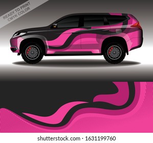 Car wrap decal design vector, custom livery race rally car vehicle sticker and tinting.