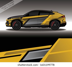 Car wrap decal design vector, custom livery race rally car vehicle sticker and tinting.