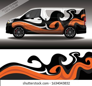 Car wrap decal design vector, custom livery race rally car vehicle sticker and tinting.