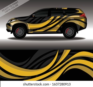 Car wrap decal design vector, custom livery race rally car vehicle sticker and tinting.